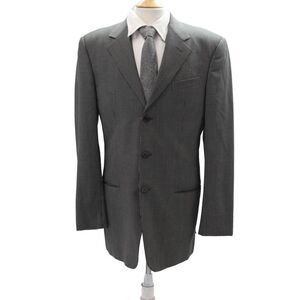 Armani Collezioni Mens Three Button Blazer Jacket Multi Colored Wool Size 40 Lon